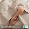 imageBedsure 100 Cotton Muslin Blanket 8Layer Queen Breathable amp Substantial Oeko TEX Gauze Bedding PureWoven AllSeason MoistureWicking Comfort Softens After Wash Linen Beige 90x90Linen Beige