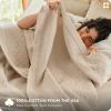 imageBedsure 100 Cotton Muslin Blanket 8Layer Queen Breathable amp Substantial Oeko TEX Gauze Bedding PureWoven AllSeason MoistureWicking Comfort Softens After Wash Linen Beige 90x90Linen Beige