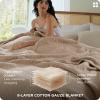 imageBedsure 100 Cotton Muslin Blanket 8Layer Queen Breathable amp Substantial Oeko TEX Gauze Bedding PureWoven AllSeason MoistureWicking Comfort Softens After Wash Linen Beige 90x90Taupe