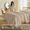 imageBedsure 100 Cotton Muslin Blanket 8Layer Queen Breathable amp Substantial Oeko TEX Gauze Bedding PureWoven AllSeason MoistureWicking Comfort Softens After Wash Linen Beige 90x90Linen Beige