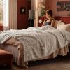 imageBedsure GentleSoft Yellow Throw Blanket for Couch  Super Soft Cozy Blankets for Women Cute Small Blanket for Girls 50x70 InchesBeige