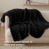 imageBedsure GentleSoft Yellow Throw Blanket for Couch  Super Soft Cozy Blankets for Women Cute Small Blanket for Girls 50x70 InchesBlack