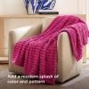 imageBedsure GentleSoft Yellow Throw Blanket for Couch  Super Soft Cozy Blankets for Women Cute Small Blanket for Girls 50x70 InchesHot Pink