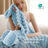 imageBedsure GentleSoft Yellow Throw Blanket for Couch  Super Soft Cozy Blankets for Women Cute Small Blanket for Girls 50x70 InchesLight Blue