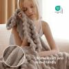 imageBedsure GentleSoft Yellow Throw Blanket for Couch  Super Soft Cozy Blankets for Women Cute Small Blanket for Girls 50x70 InchesLight Brown