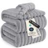 imageBedsure GentleSoft Yellow Throw Blanket for Couch  Super Soft Cozy Blankets for Women Cute Small Blanket for Girls 50x70 InchesLight Grey