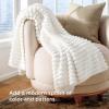 imageBedsure GentleSoft Yellow Throw Blanket for Couch  Super Soft Cozy Blankets for Women Cute Small Blanket for Girls 50x70 InchesOff White