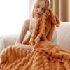 imageBedsure GentleSoft Yellow Throw Blanket for Couch  Super Soft Cozy Blankets for Women Cute Small Blanket for Girls 50x70 InchesOrange