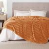 imageBedsure GentleSoft Yellow Throw Blanket for Couch  Super Soft Cozy Blankets for Women Cute Small Blanket for Girls 50x70 InchesOrange
