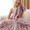 imageBedsure GentleSoft Yellow Throw Blanket for Couch  Super Soft Cozy Blankets for Women Cute Small Blanket for Girls 50x70 InchesPink