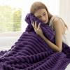 imageBedsure GentleSoft Yellow Throw Blanket for Couch  Super Soft Cozy Blankets for Women Cute Small Blanket for Girls 50x70 InchesPurple