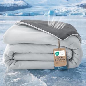 imageBedsure Cooling Blankets for Hot Sleepers  Summer Ice Cold Twin XL Blanket for Bed Lightweight Breathable DoubleSided Cooling Comforter for Dorm Room Grey 66x90 InchesGrey