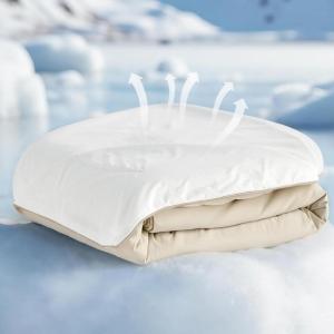imageBedsure Cooling Blankets for Hot Sleepers  Summer Ice Cold Twin XL Blanket for Bed Lightweight Breathable DoubleSided Cooling Comforter for Dorm Room Grey 66x90 InchesIvory