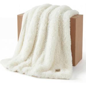 imageBedsure GentleSoft Luxury Faux Fur Pink Throw Blanket for Couch Soft Fuzzy Fluffy Shaggy Gifts Blanket for Women Mothers Day Warm Cozy Plush Fleece Throw for Room Decor 50x60 Inches01  White