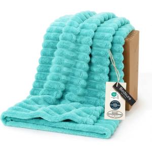 imageBedsure GentleSoft Yellow Throw Blanket for Couch  Super Soft Cozy Blankets for Women Cute Small Blanket for Girls 50x70 InchesBlue Fog