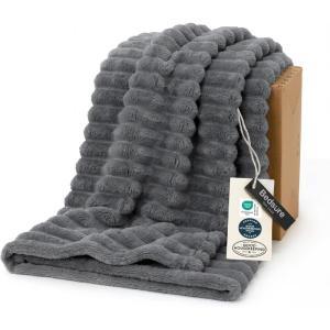 imageBedsure GentleSoft Yellow Throw Blanket for Couch  Super Soft Cozy Blankets for Women Cute Small Blanket for Girls 50x70 InchesFrost Gray