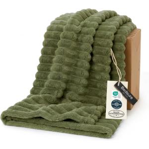 imageBedsure GentleSoft Yellow Throw Blanket for Couch  Super Soft Cozy Blankets for Women Cute Small Blanket for Girls 50x70 InchesMoss