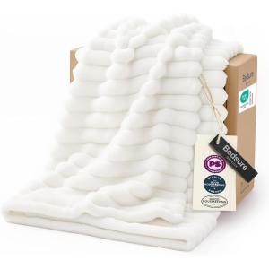 imageBedsure GentleSoft Yellow Throw Blanket for Couch  Super Soft Cozy Blankets for Women Cute Small Blanket for Girls 50x70 InchesOff White