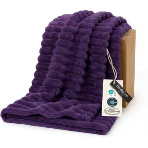 imageBedsure GentleSoft Yellow Throw Blanket for Couch  Super Soft Cozy Blankets for Women Cute Small Blanket for Girls 50x70 InchesPurple