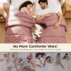 imageBedsure Comforter Duvet Insert  Quilted Comforters Twin XL Size All Season Duvet GentleSoft Down Alternative Bedding Blanket with 8 Tabs Gifts for WomenMen Red Twin XL 92 x 68 InchesDusty Pink