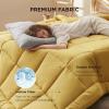 imageBedsure Comforter Duvet Insert  Quilted Comforters Twin XL Size All Season Duvet GentleSoft Down Alternative Bedding Blanket with 8 Tabs Gifts for WomenMen Red Twin XL 92 x 68 InchesMustard Yellow