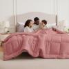 imageBedsure Comforter Duvet Insert  Quilted Comforters Twin XL Size All Season Duvet GentleSoft Down Alternative Bedding Blanket with 8 Tabs Gifts for WomenMen Red Twin XL 92 x 68 InchesDusty Pink