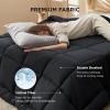 imageBedsure Comforter Duvet Insert  Quilted Comforters Twin XL Size All Season Duvet GentleSoft Down Alternative Bedding Blanket with 8 Tabs Gifts for WomenMen Red Twin XL 92 x 68 InchesBlack