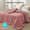 imageBedsure Comforter Duvet Insert  Quilted Comforters Twin XL Size All Season Duvet GentleSoft Down Alternative Bedding Blanket with 8 Tabs Gifts for WomenMen Red Twin XL 92 x 68 InchesDusty Pink