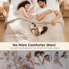 imageBedsure Comforter Duvet Insert  Quilted Comforters Twin XL Size All Season Duvet GentleSoft Down Alternative Bedding Blanket with 8 Tabs Gifts for WomenMen Red Twin XL 92 x 68 InchesBeige