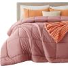 imageBedsure Comforter Duvet Insert  Quilted Comforters Twin XL Size All Season Duvet GentleSoft Down Alternative Bedding Blanket with 8 Tabs Gifts for WomenMen Red Twin XL 92 x 68 InchesDusty Pink