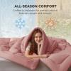 imageBedsure Comforter Duvet Insert  Quilted Comforters Twin XL Size All Season Duvet GentleSoft Down Alternative Bedding Blanket with 8 Tabs Gifts for WomenMen Red Twin XL 92 x 68 InchesDusty Pink