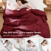 imageBedsure Comforter Duvet Insert  Quilted Comforters Twin XL Size All Season Duvet GentleSoft Down Alternative Bedding Blanket with 8 Tabs Gifts for WomenMen Red Twin XL 92 x 68 InchesRed