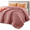 imageBedsure Comforter Duvet Insert  Quilted Comforters Twin XL Size All Season Duvet GentleSoft Down Alternative Bedding Blanket with 8 Tabs Gifts for WomenMen Red Twin XL 92 x 68 InchesDusty Pink