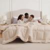 imageBedsure Comforter Duvet Insert  Quilted Comforters Twin XL Size All Season Duvet GentleSoft Down Alternative Bedding Blanket with 8 Tabs Gifts for WomenMen Red Twin XL 92 x 68 InchesBeige