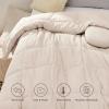 imageBedsure Comforter Duvet Insert  Quilted Comforters Twin XL Size All Season Duvet GentleSoft Down Alternative Bedding Blanket with 8 Tabs Gifts for WomenMen Red Twin XL 92 x 68 InchesBeige