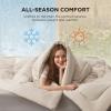 imageBedsure Comforter Duvet Insert  Quilted Comforters Twin XL Size All Season Duvet GentleSoft Down Alternative Bedding Blanket with 8 Tabs Gifts for WomenMen Red Twin XL 92 x 68 InchesLinen