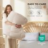 imageBedsure Comforter Duvet Insert  Quilted Comforters Twin XL Size All Season Duvet GentleSoft Down Alternative Bedding Blanket with 8 Tabs Gifts for WomenMen Red Twin XL 92 x 68 InchesLinen