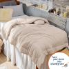 imageBedsure Comforter Duvet Insert  Quilted Comforters Twin XL Size All Season Duvet GentleSoft Down Alternative Bedding Blanket with 8 Tabs Gifts for WomenMen Red Twin XL 92 x 68 InchesBeige