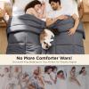 imageBedsure Comforter Duvet Insert  Quilted Comforters Twin XL Size All Season Duvet GentleSoft Down Alternative Bedding Blanket with 8 Tabs Gifts for WomenMen Red Twin XL 92 x 68 InchesGrey