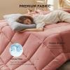 imageBedsure Comforter Duvet Insert  Quilted Comforters Twin XL Size All Season Duvet GentleSoft Down Alternative Bedding Blanket with 8 Tabs Gifts for WomenMen Red Twin XL 92 x 68 InchesDusty Pink