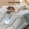 imageBedsure Comforter Duvet Insert  Quilted Comforters Twin XL Size All Season Duvet GentleSoft Down Alternative Bedding Blanket with 8 Tabs Gifts for WomenMen Red Twin XL 92 x 68 InchesLight Grey