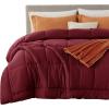 imageBedsure Comforter Duvet Insert  Quilted Comforters Twin XL Size All Season Duvet GentleSoft Down Alternative Bedding Blanket with 8 Tabs Gifts for WomenMen Red Twin XL 92 x 68 InchesRed