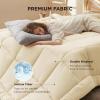 imageBedsure Comforter Duvet Insert  Quilted Comforters Twin XL Size All Season Duvet GentleSoft Down Alternative Bedding Blanket with 8 Tabs Gifts for WomenMen Red Twin XL 92 x 68 InchesCream