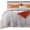 imageBedsure Comforter Duvet Insert  Quilted Comforters Twin XL Size All Season Duvet GentleSoft Down Alternative Bedding Blanket with 8 Tabs Gifts for WomenMen Red Twin XL 92 x 68 InchesLight Grey