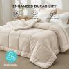 imageBedsure Comforter Duvet Insert  Quilted Comforters Twin XL Size All Season Duvet GentleSoft Down Alternative Bedding Blanket with 8 Tabs Gifts for WomenMen Red Twin XL 92 x 68 InchesLinen