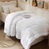imageBedsure Comforter Duvet Insert  Quilted Comforters Twin XL Size All Season Duvet GentleSoft Down Alternative Bedding Blanket with 8 Tabs Gifts for WomenMen Red Twin XL 92 x 68 InchesWhite