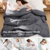 imageBedsure Comforter Duvet Insert  Quilted Comforters Twin XL Size All Season Duvet GentleSoft Down Alternative Bedding Blanket with 8 Tabs Gifts for WomenMen Red Twin XL 92 x 68 InchesGrey