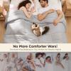 imageBedsure Comforter Duvet Insert  Quilted Comforters Twin XL Size All Season Duvet GentleSoft Down Alternative Bedding Blanket with 8 Tabs Gifts for WomenMen Red Twin XL 92 x 68 InchesLight Grey