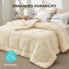 imageBedsure Comforter Duvet Insert  Quilted Comforters Twin XL Size All Season Duvet GentleSoft Down Alternative Bedding Blanket with 8 Tabs Gifts for WomenMen Red Twin XL 92 x 68 InchesCream