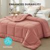 imageBedsure Comforter Duvet Insert  Quilted Comforters Twin XL Size All Season Duvet GentleSoft Down Alternative Bedding Blanket with 8 Tabs Gifts for WomenMen Red Twin XL 92 x 68 InchesDusty Pink